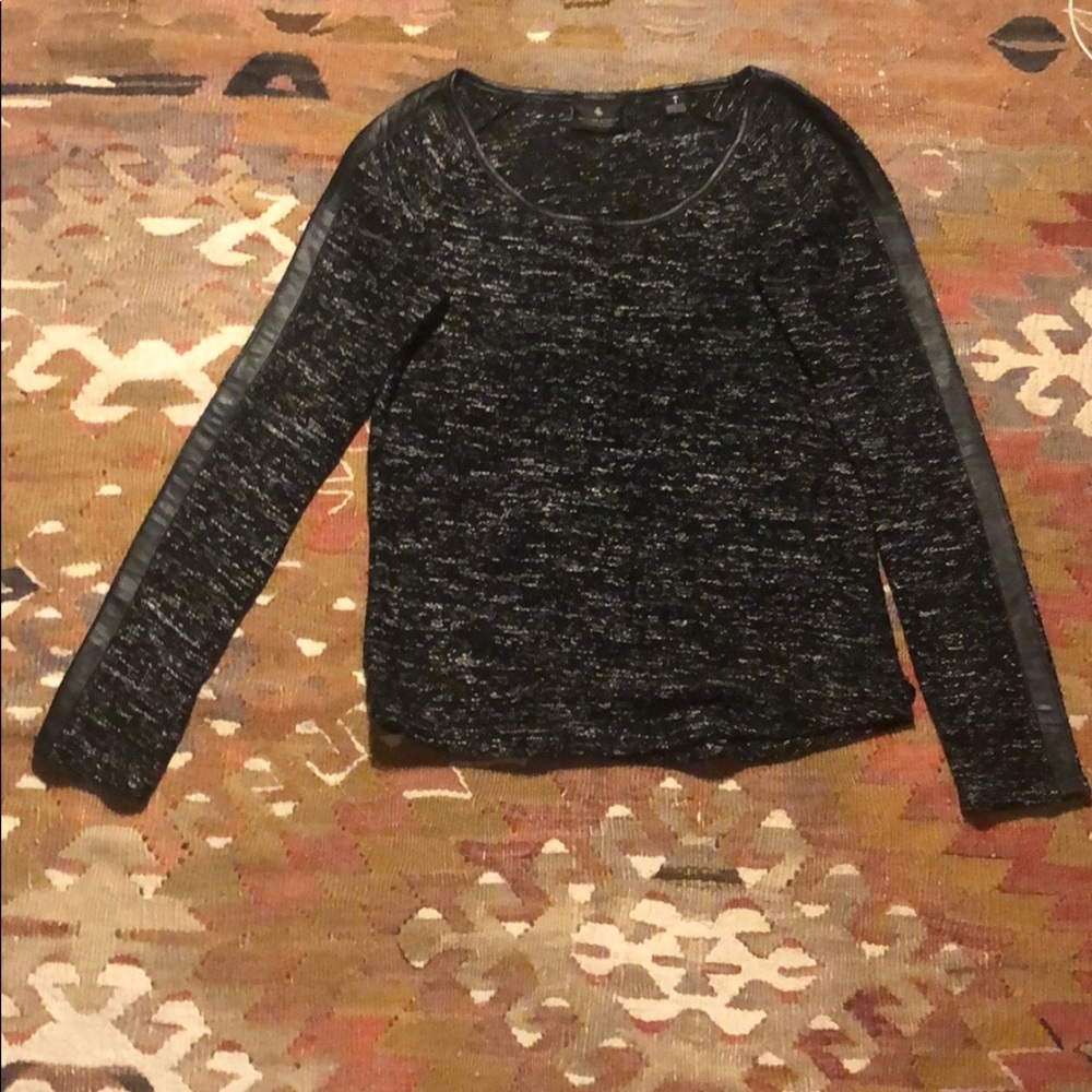 Maison Scotch Knit Sweater w Leather Details